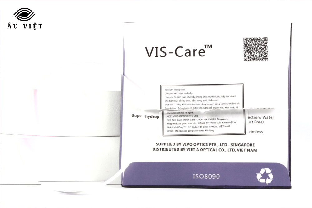 Tròng kính Vis-Care Siêu kháng nước chống ánh sáng xanh chiết suất cao AS MR8