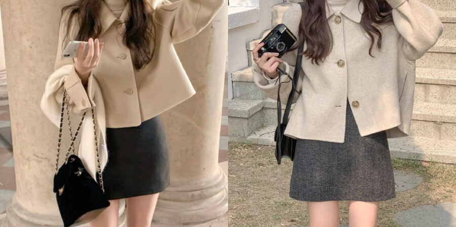 cách mix đồ với áo khoác dạ