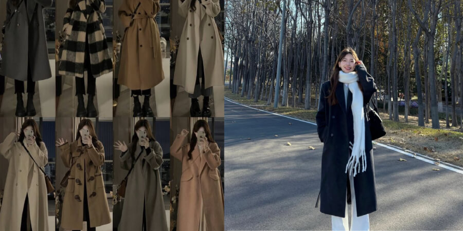 cách mix đồ với áo khoác dạ dáng dài