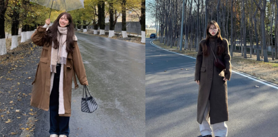 cách phối đồ với áo khoác dạ dài