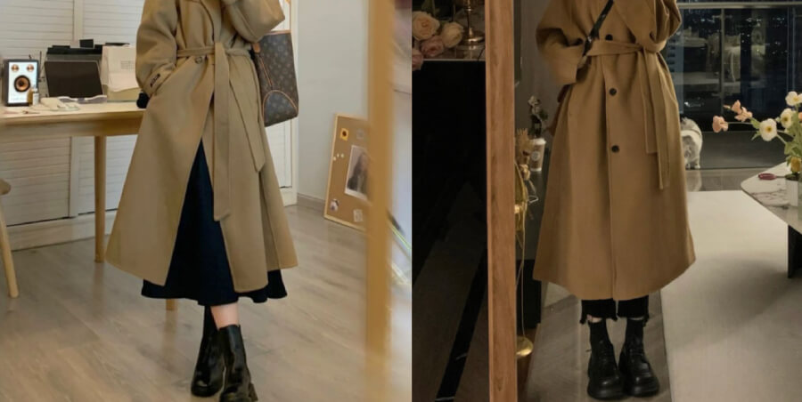 cách phối đồ với áo khoác dạ dài