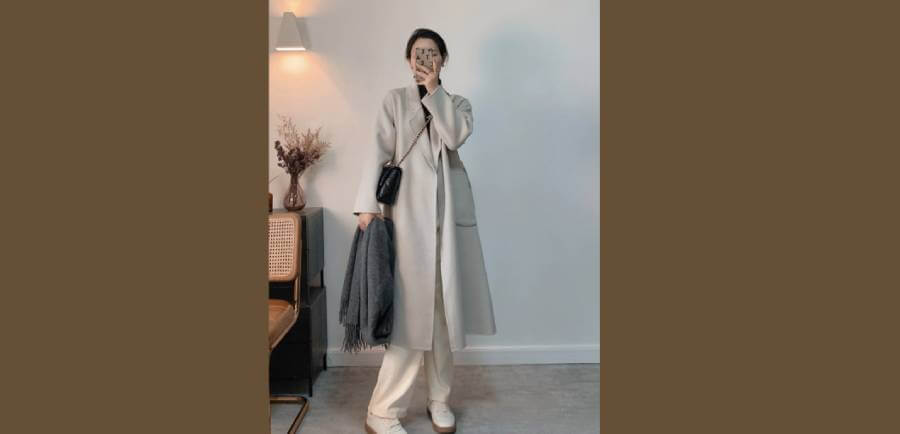 cách kết hợp áo khoác dạ dáng dài