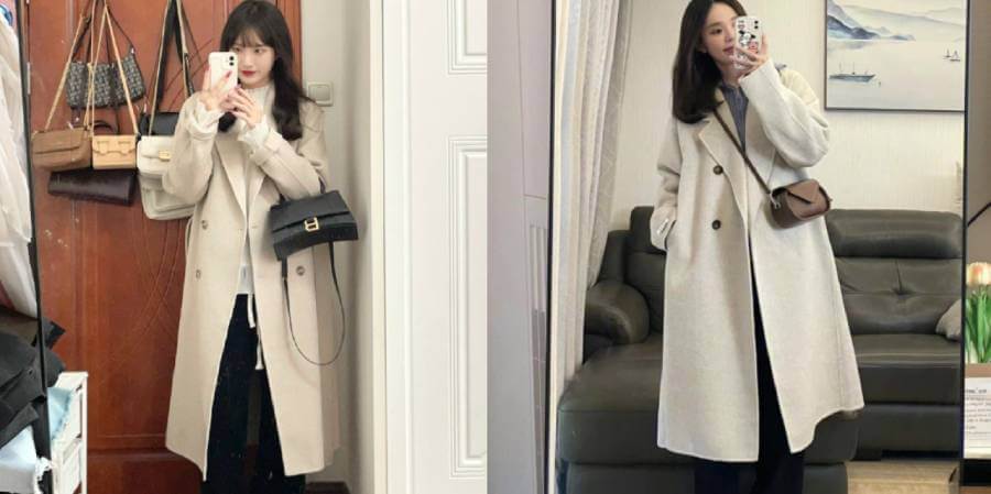 cách mix đồ với áo khoác dạ dáng dài