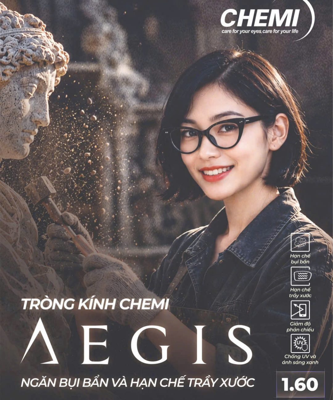 TRÒNG KÍNH CHEMI AEGIS 1.60 SP