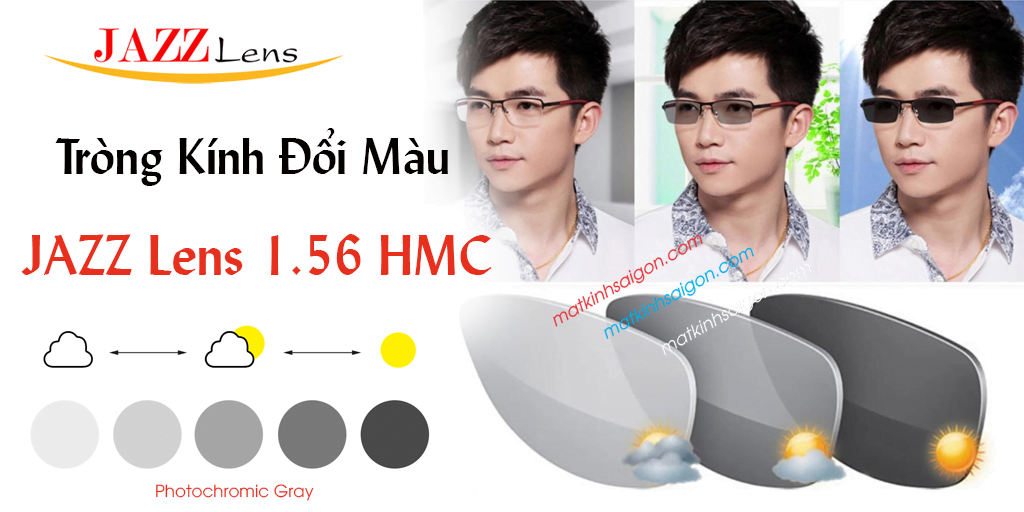 Tròng kính Jazz đổi màu 1.56 HMC photogray
