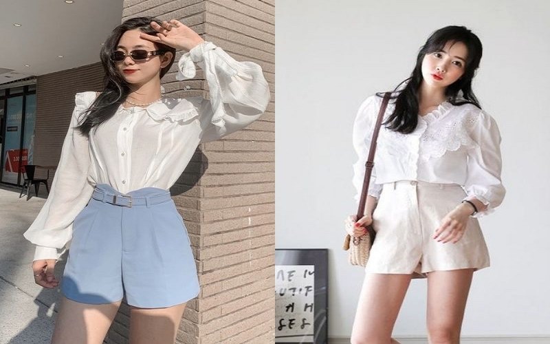 Mix đồ với quần short vải