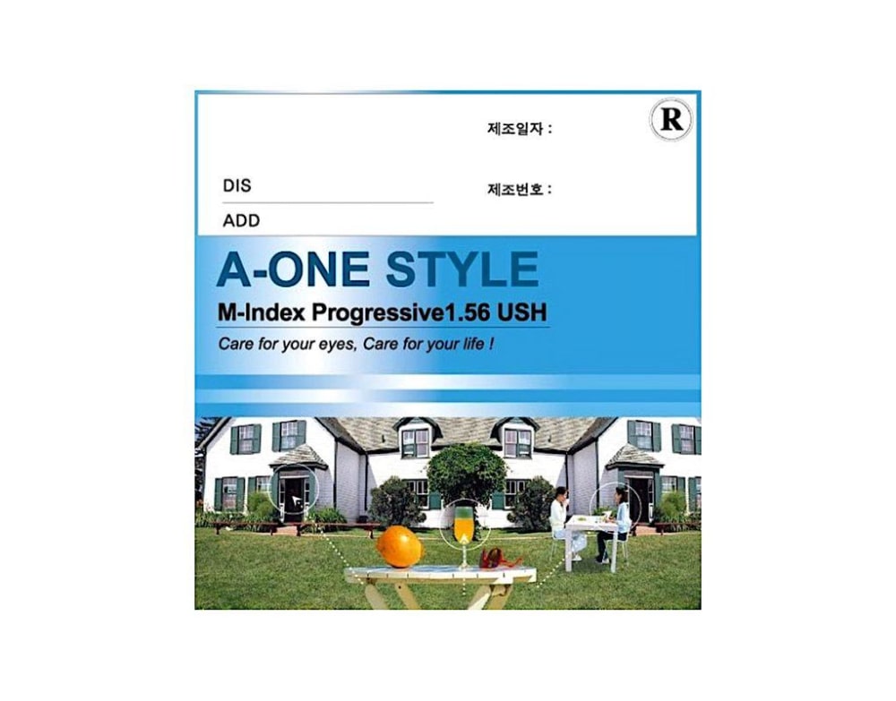 Đa Tròng Chống Chói A-One Style Progressive Crystal U2 Coated Chemi 1.56
