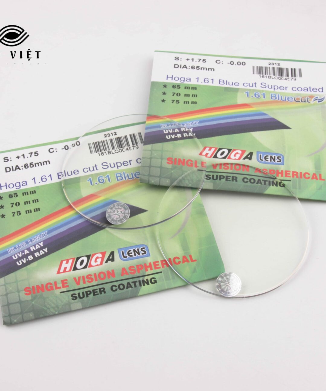 Tròng kính chiết suất 1.61 Hoga Blue cut