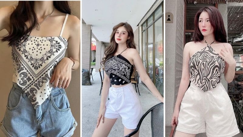 Áo yếm phối quần short để nữ tính hết cỡ