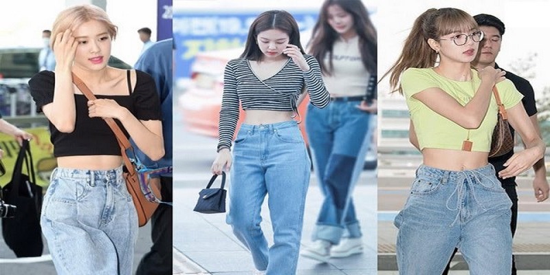 Áo crop top kết hợp với quần jean rất hoàn hảo