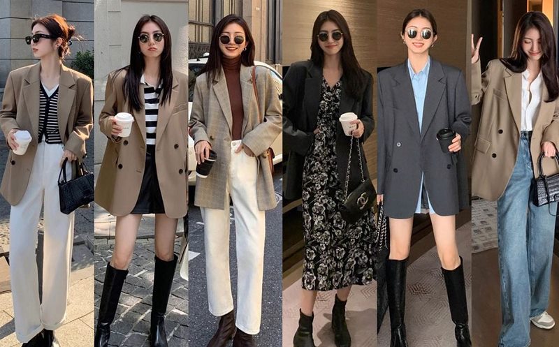 Phối đồ phong cách Hàn Quốc với áo blazer nữ