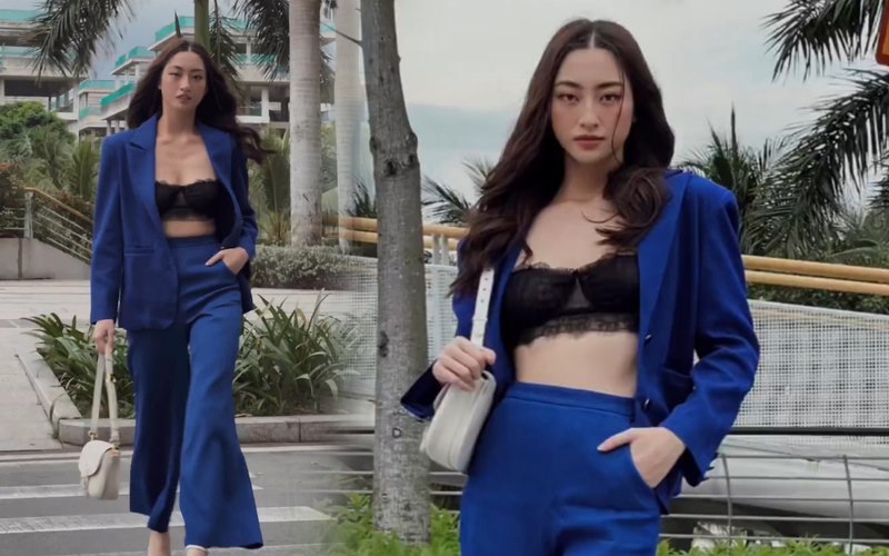 Phối áo bra với áo khoác blazer thanh lịch 