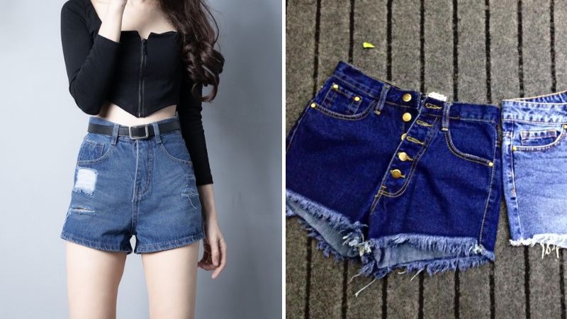 Phối áo croptop trẻ trung với quần short cạp cao