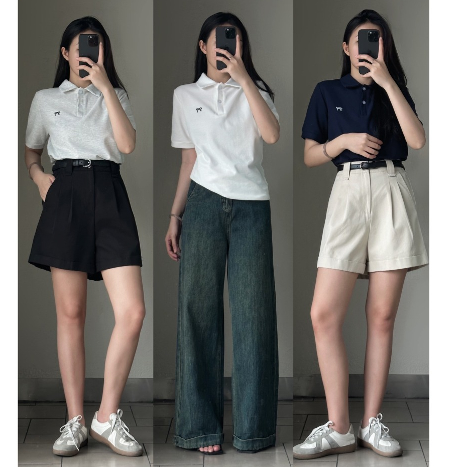 Phối Quần Baggy Với Áo Polo Nữ
