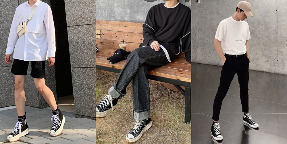 Phối Quần Áo Sáng Màu Với Giày Converse Cổ Cao Nam