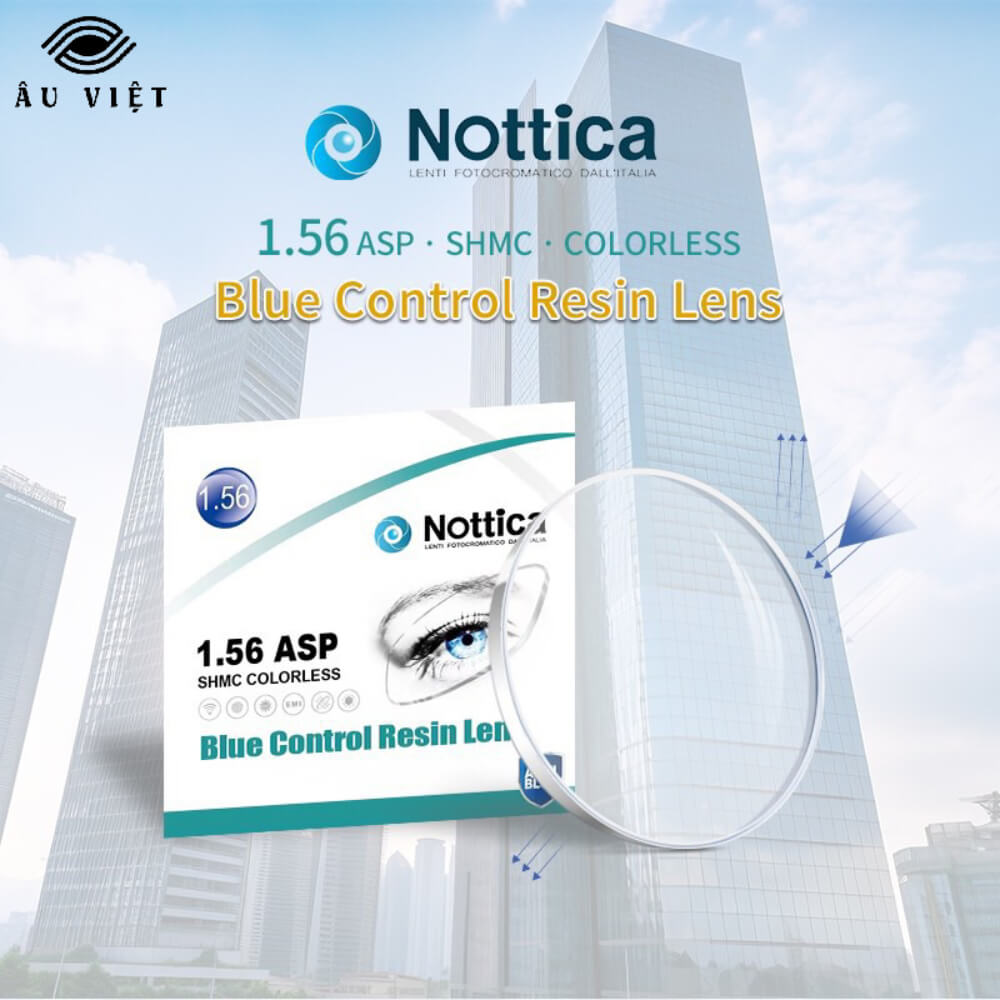 [New] Tròng kính Nottica 1.56 ASP- Chống ánh sáng xanh