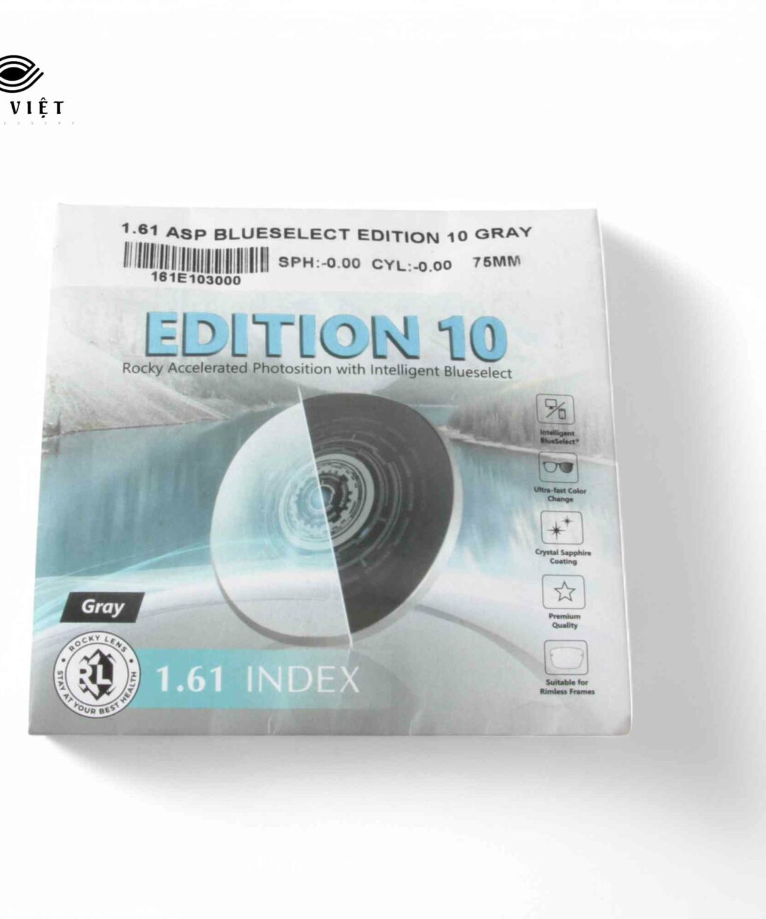 Tròng kính đổi màu chiết suất 1.61 Rocky Edition 10