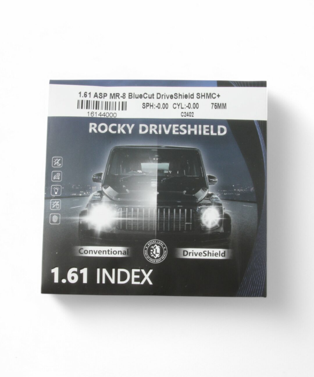 Tròng kính Rocky driveshield 1.61 chống lóa khi lái xe đêm